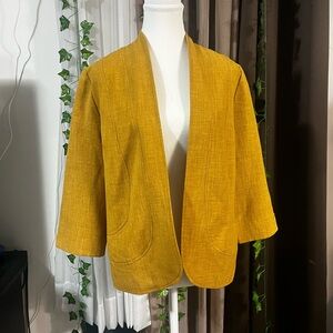 Mustard Yellow Open Front Blazer